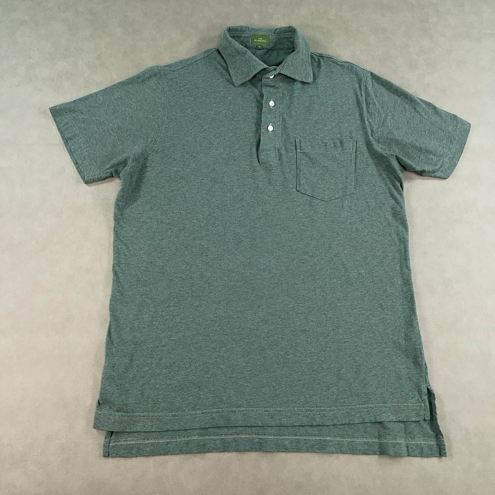 Sid Mashburn Polo Men's M Green Pique Short Sleeve Chest Pocket Preppy